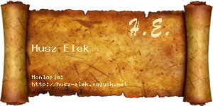 Husz Elek névjegykártya